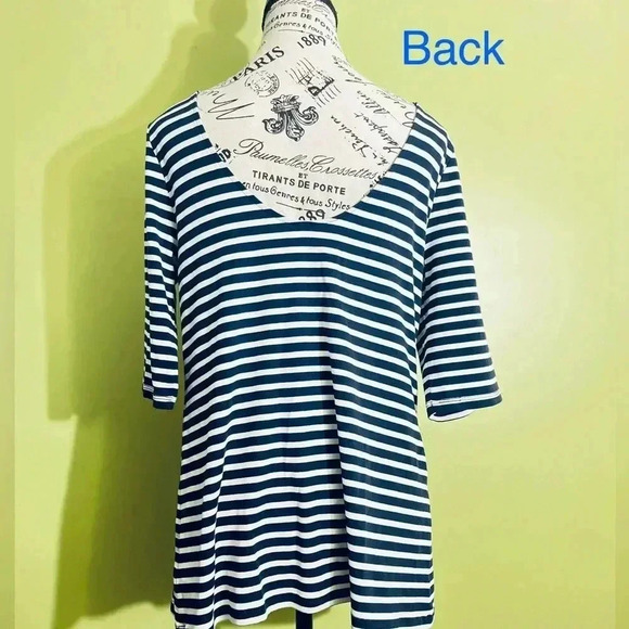 🆕 Old Navy Dark Blue and White Striped Shirt Size Large - Picture 5 of 5